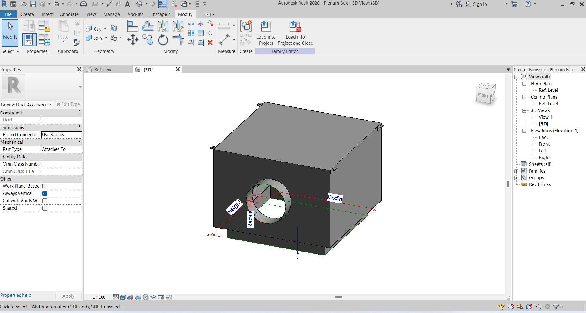 Square diffuser Plenum Box reivt family mixing box